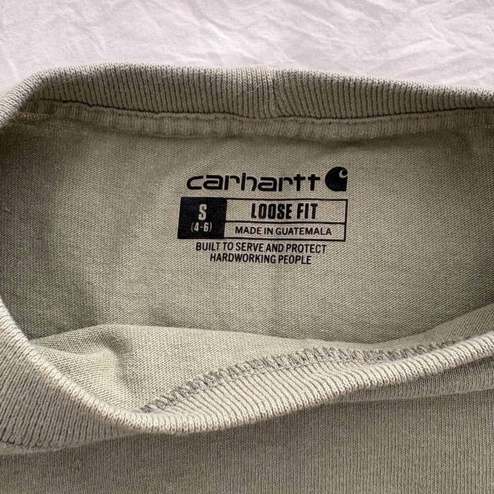 Carhartt Women's Loose Fit Heavyweight Long-Sleeve Logo Sleeve Graphic T-Shirt - Picture 2 of 2